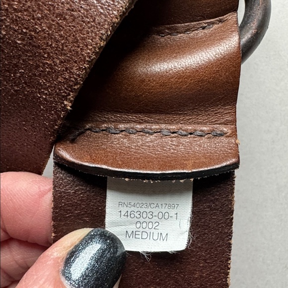 VTG GAP Leather Double Circle Slip Belt Womens M Brown distressed Y2K Western - Picture 6 of 8